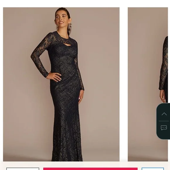 NWT! metallic foil lace mermaid dress with cropped popover size 4
